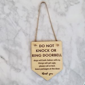 Do Not Knock or Ring Doorbell Sign for New Moms